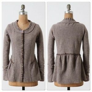 Anthropologie She's A Classic Peplum Wool Cardigan